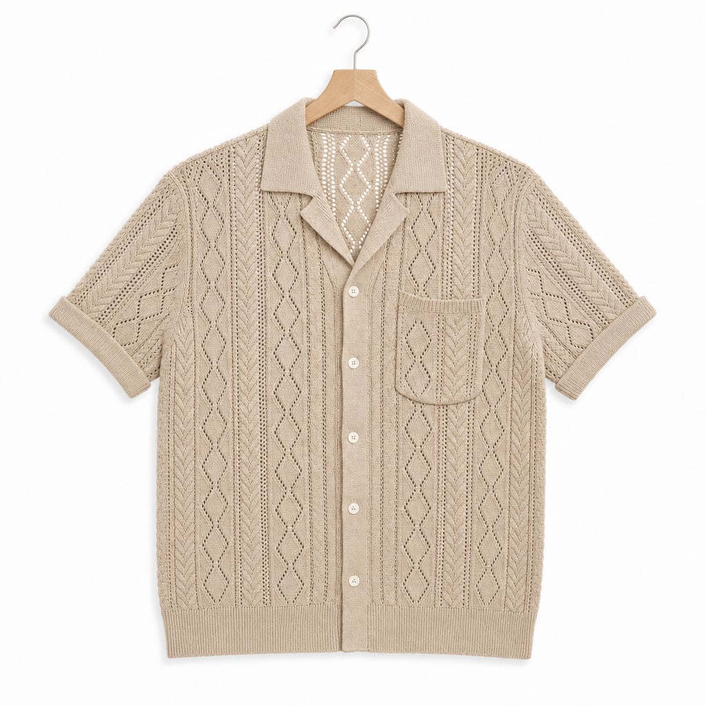 Freizeithemd Strukturgewebe Kurzarm Relaxed Fit – Kelvo