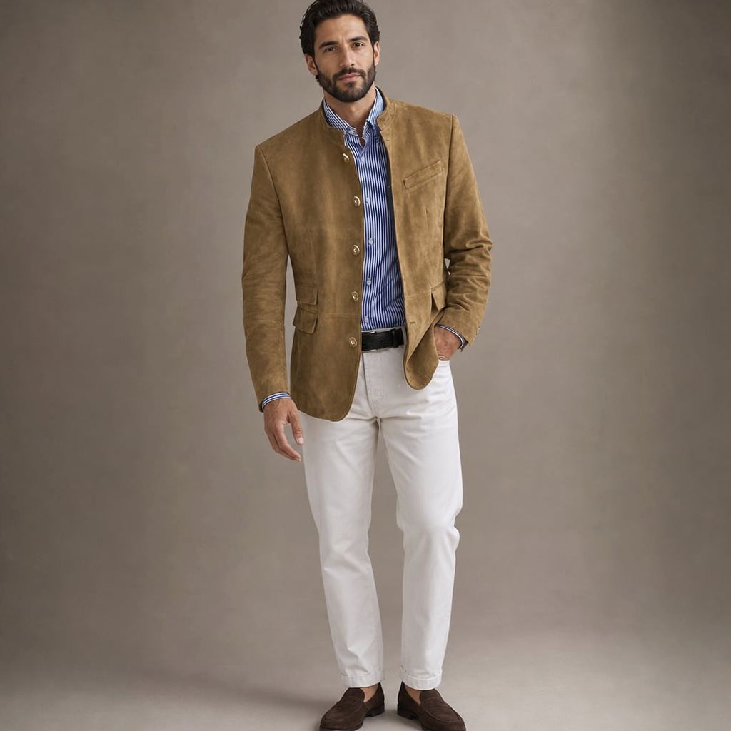 Godwin | Blazer Wildlederoptik Single-Breasted Relaxed Fit