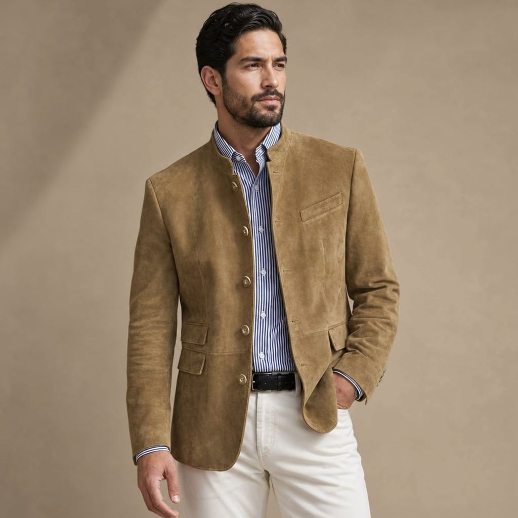 Godwin | Blazer Wildlederoptik Single-Breasted Relaxed Fit