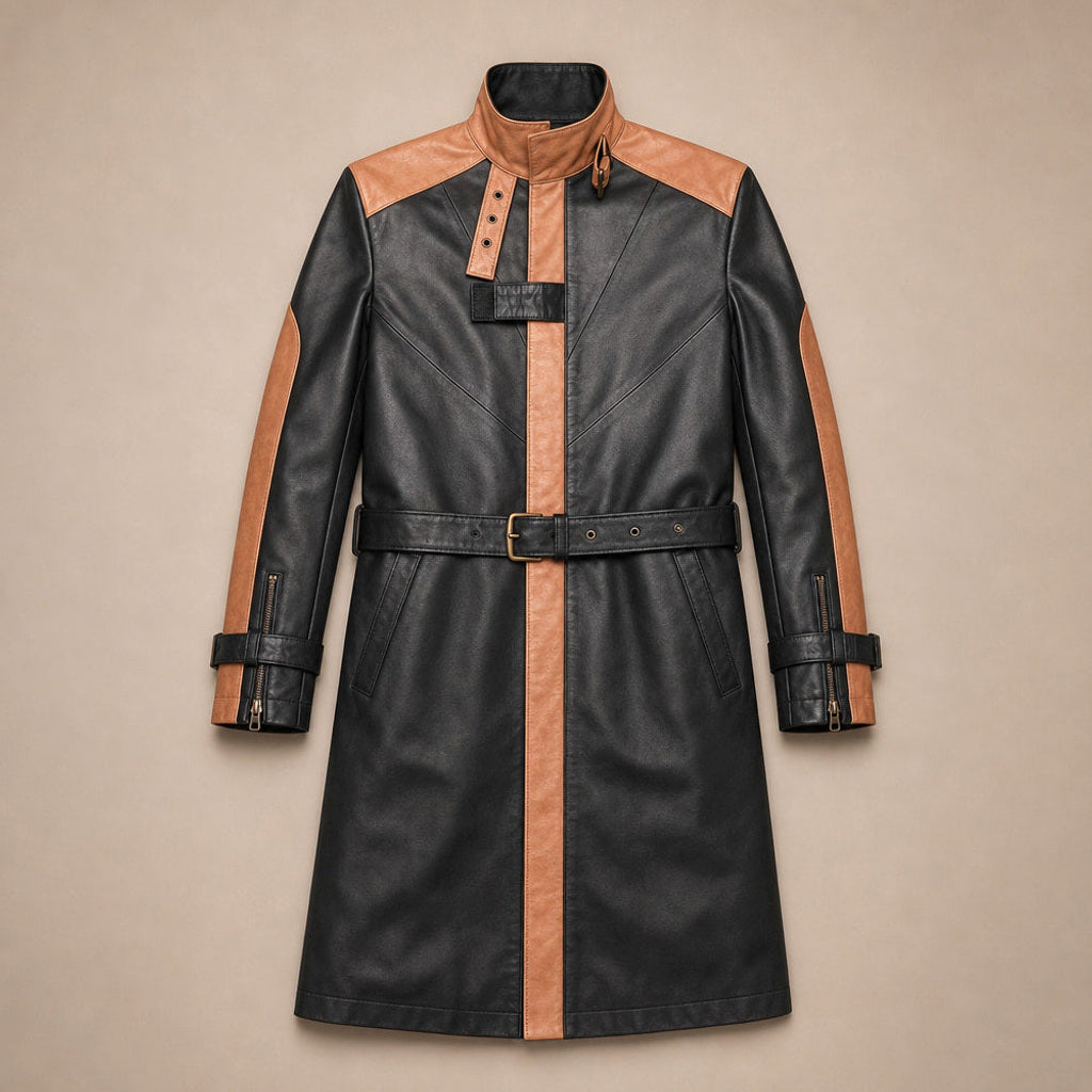 Hardwin | Trenchcoat Leder mit Gürtel