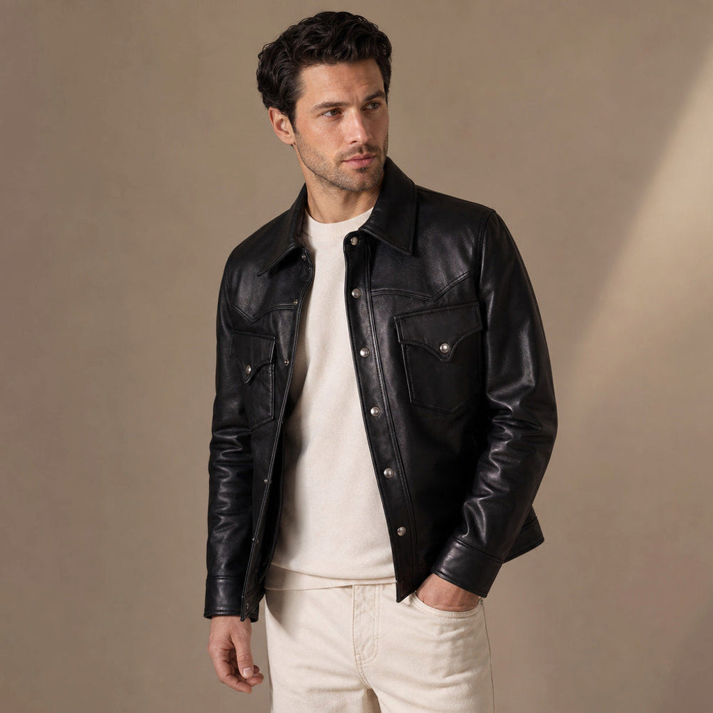 Haward | Herren Lederjacke Lammnappa Schwarz