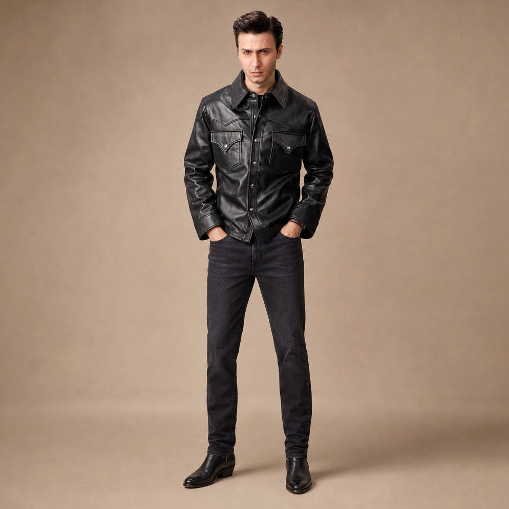 Haward | Herren Lederjacke Lammnappa Schwarz