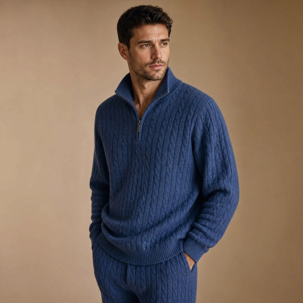 Heinz | Set Troyer-Strick und Leinenhose