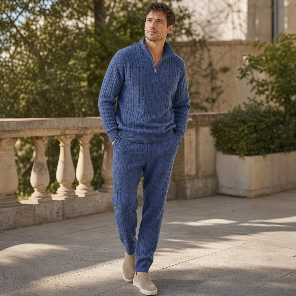 Heinz | Set Troyer-Strick und Leinenhose