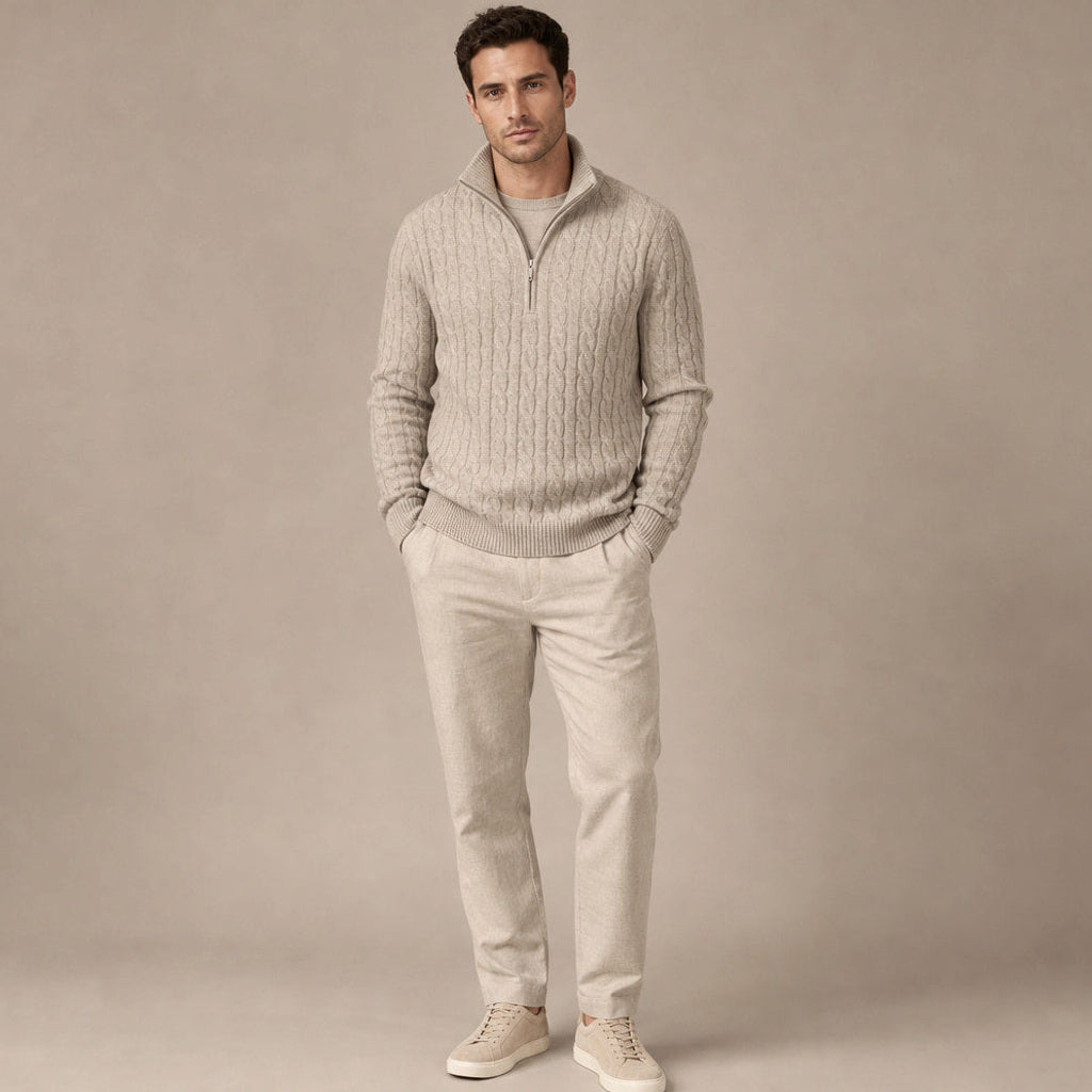 Heinz | Set Troyer-Strick und Leinenhose