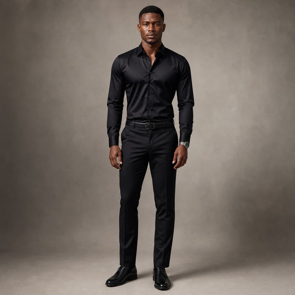 Hemd Spitzkragen Slim Fit Langarm Schwarz – Hale