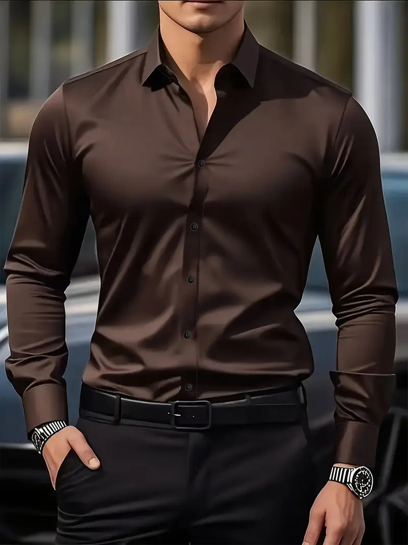 Hemd Spitzkragen Slim Fit Langarm Schwarz – Hale