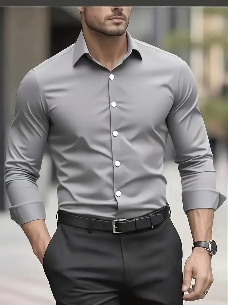 Hemd Spitzkragen Slim Fit Langarm Schwarz – Hale