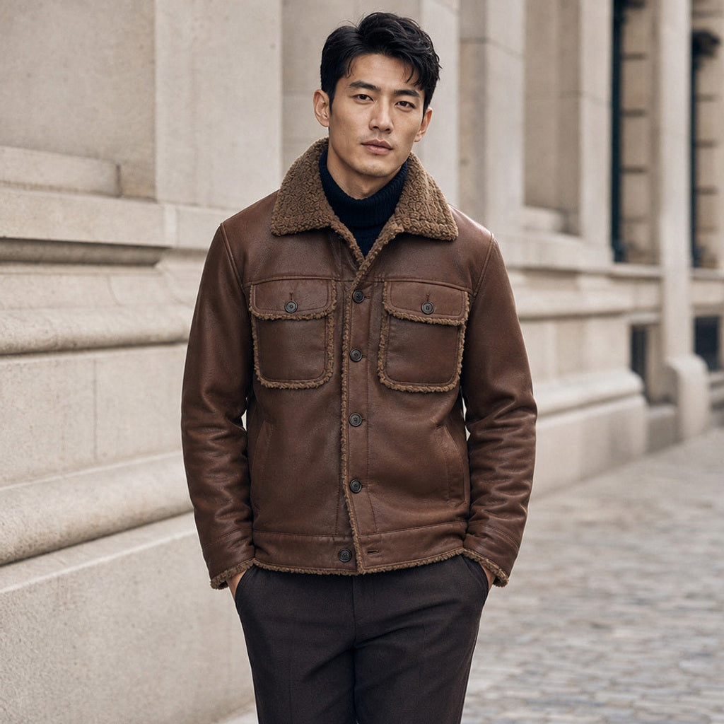 Immo | Lederjacke Fleecefutter