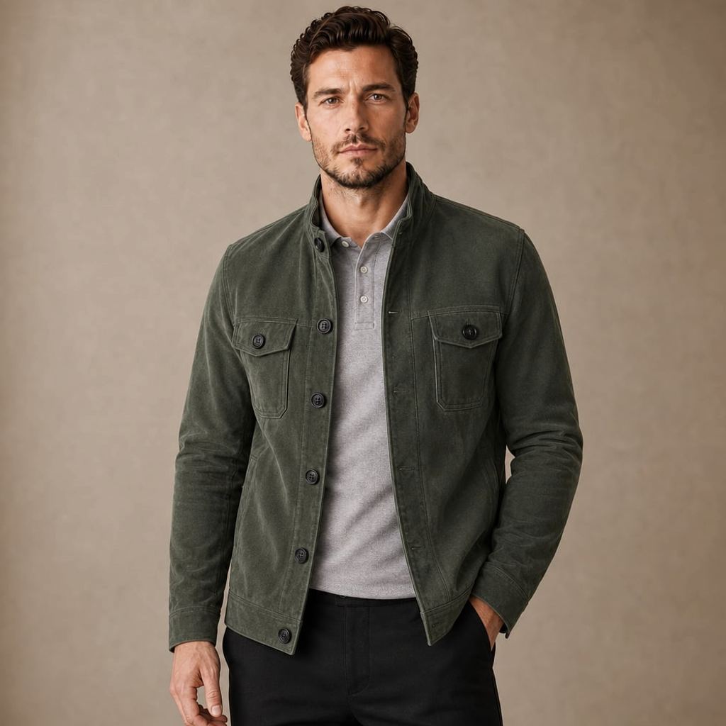 Jacke Wildleder-Optik Relaxed Fit – Burghard