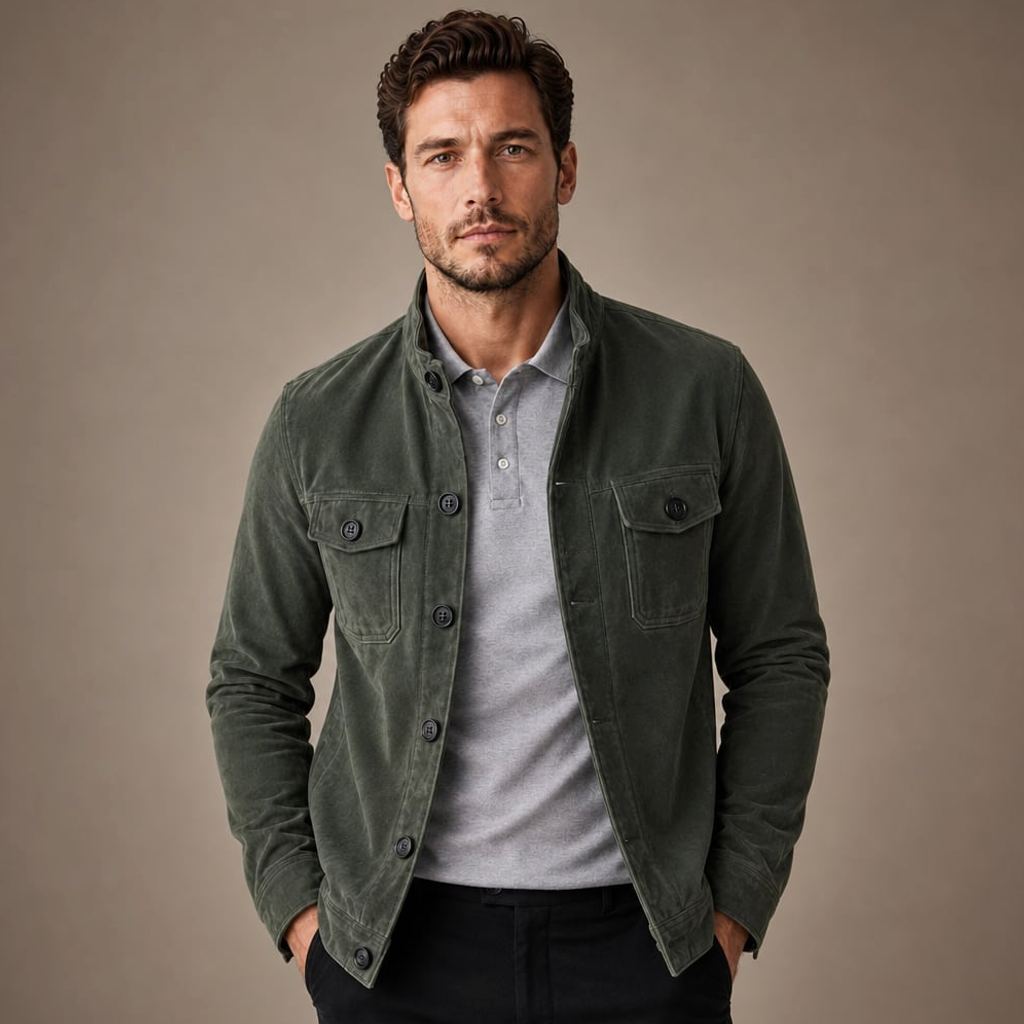 Jacke Wildleder-Optik Relaxed Fit – Burghard