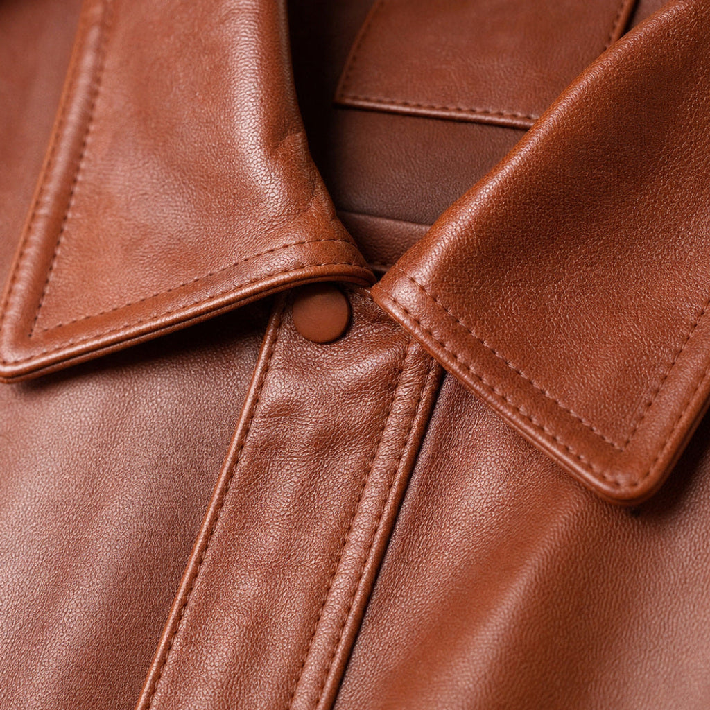 Josef | Lederjacke Bikerstil Braun