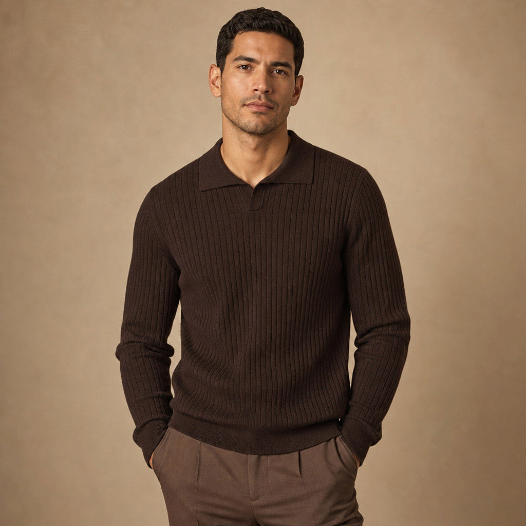 Justus | Poloshirt Rippstrick Langarm