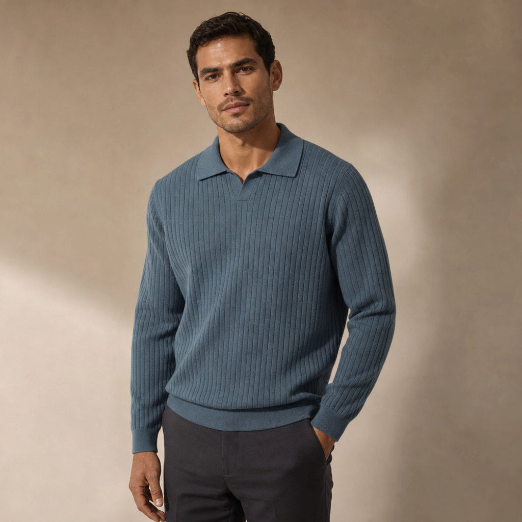 Justus | Poloshirt Rippstrick Langarm