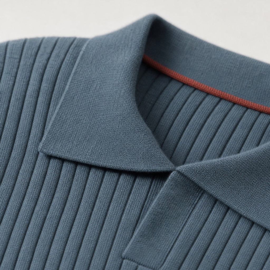 Justus | Poloshirt Rippstrick Langarm