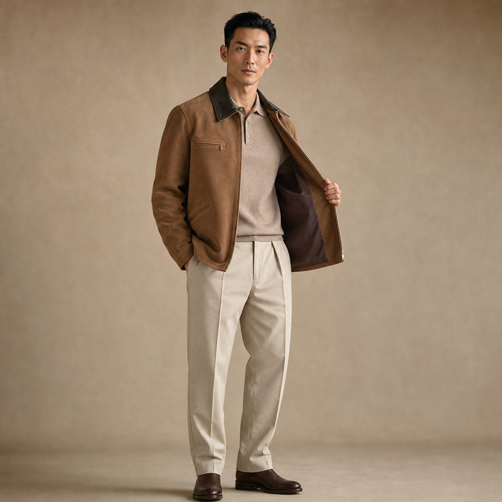 Kevin | Kurzmantel Moleskin Full-Zip