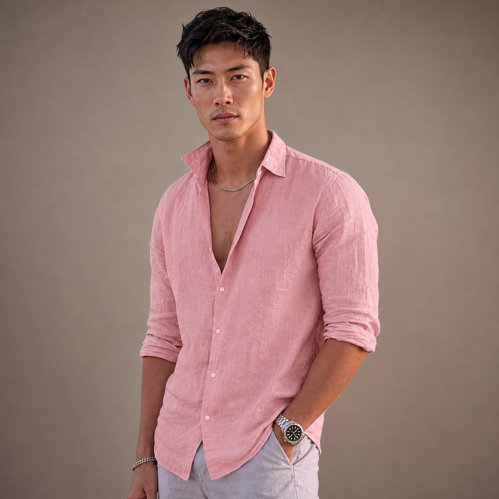 Leinenhemd Regular Fit Kurzarm Spreizkragen – Cove