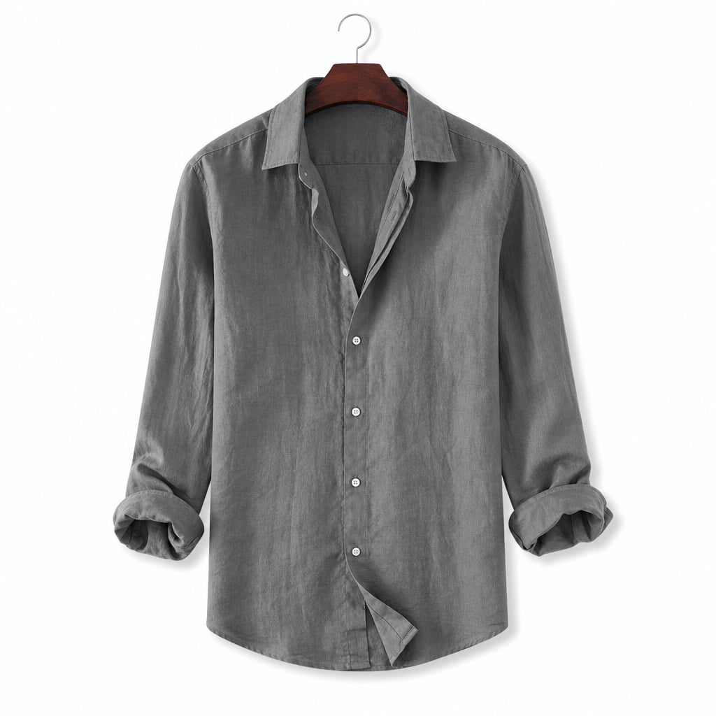 Leinenhemd Regular Fit Kurzarm Spreizkragen – Cove