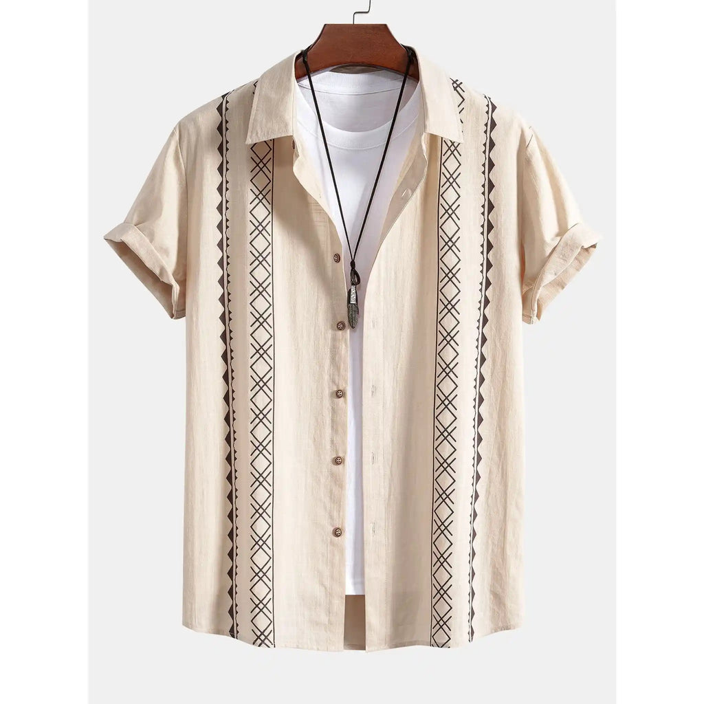 Leinenmischung Set Geometrisch Beige – Saxo