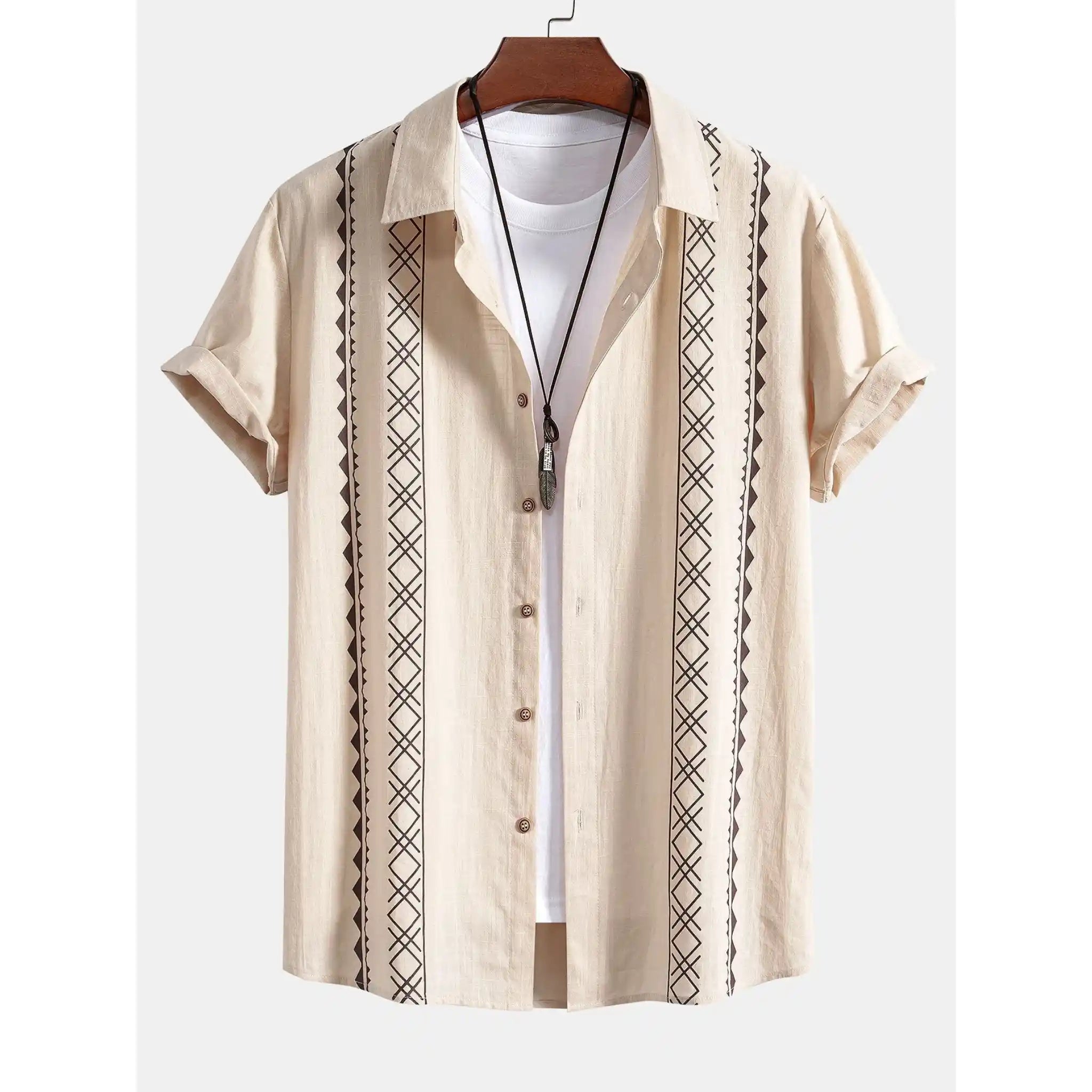 Leinenmischung Set Geometrisch Beige – Saxo