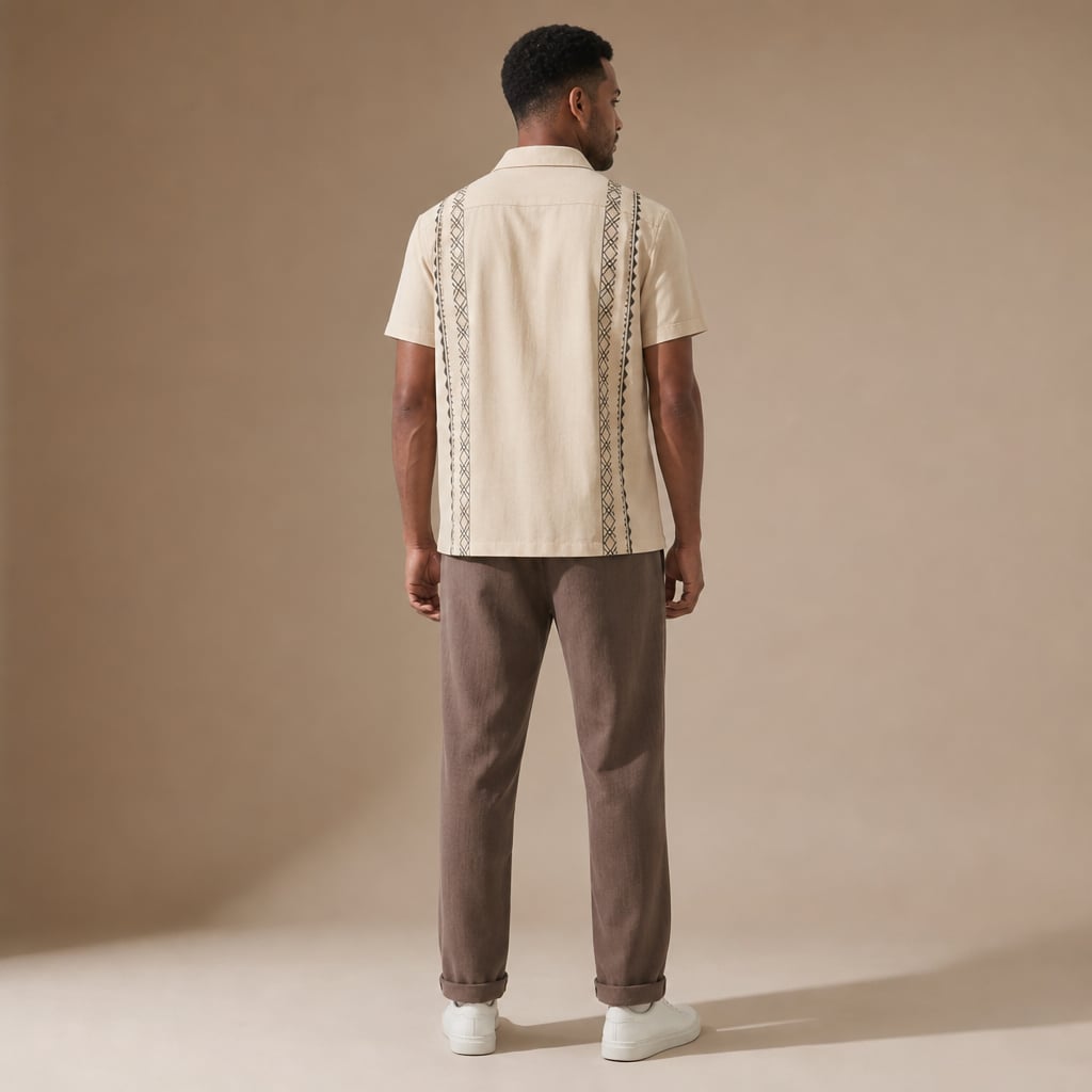 Leinenmischung Set Geometrisch Beige – Saxo