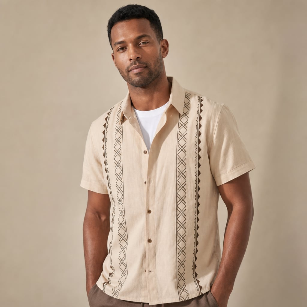 Leinenmischung Set Geometrisch Beige – Saxo