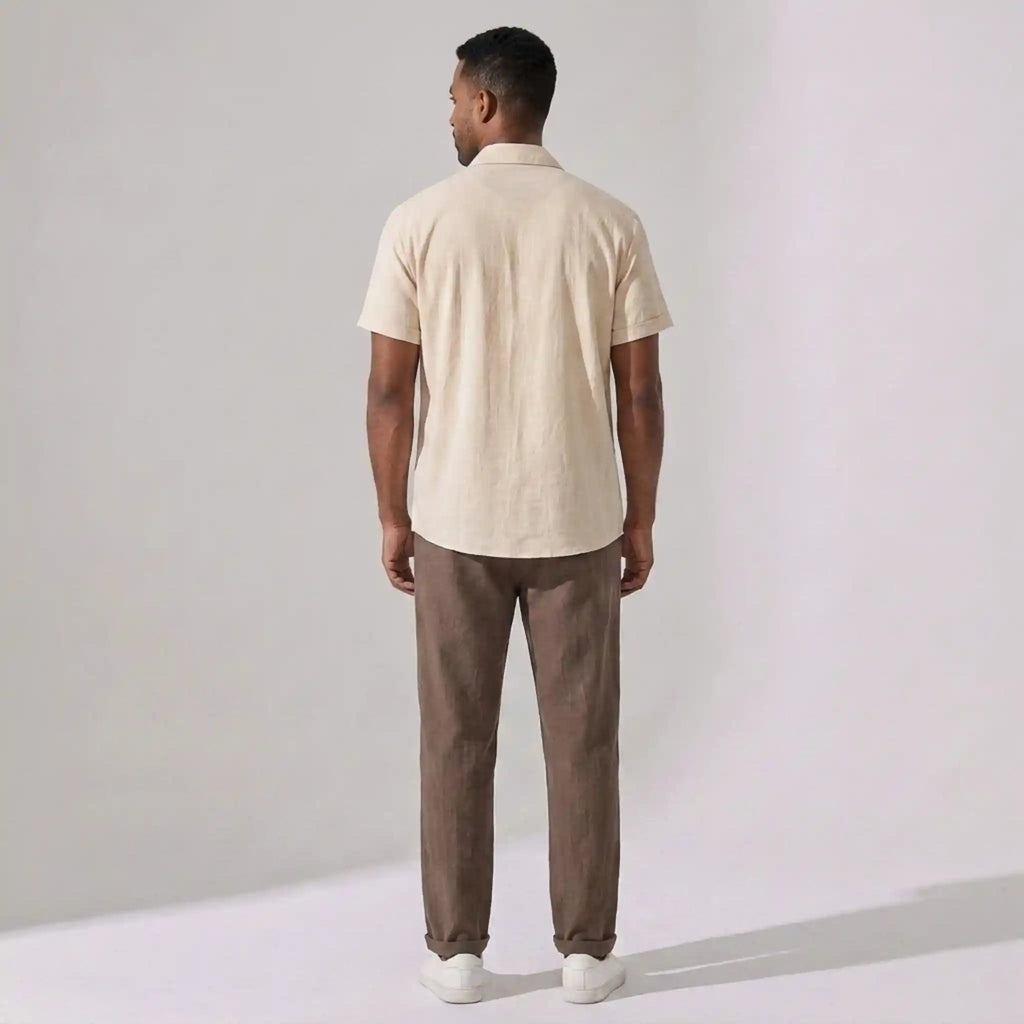 Leinenmischung Set Geometrisch Beige – Saxo