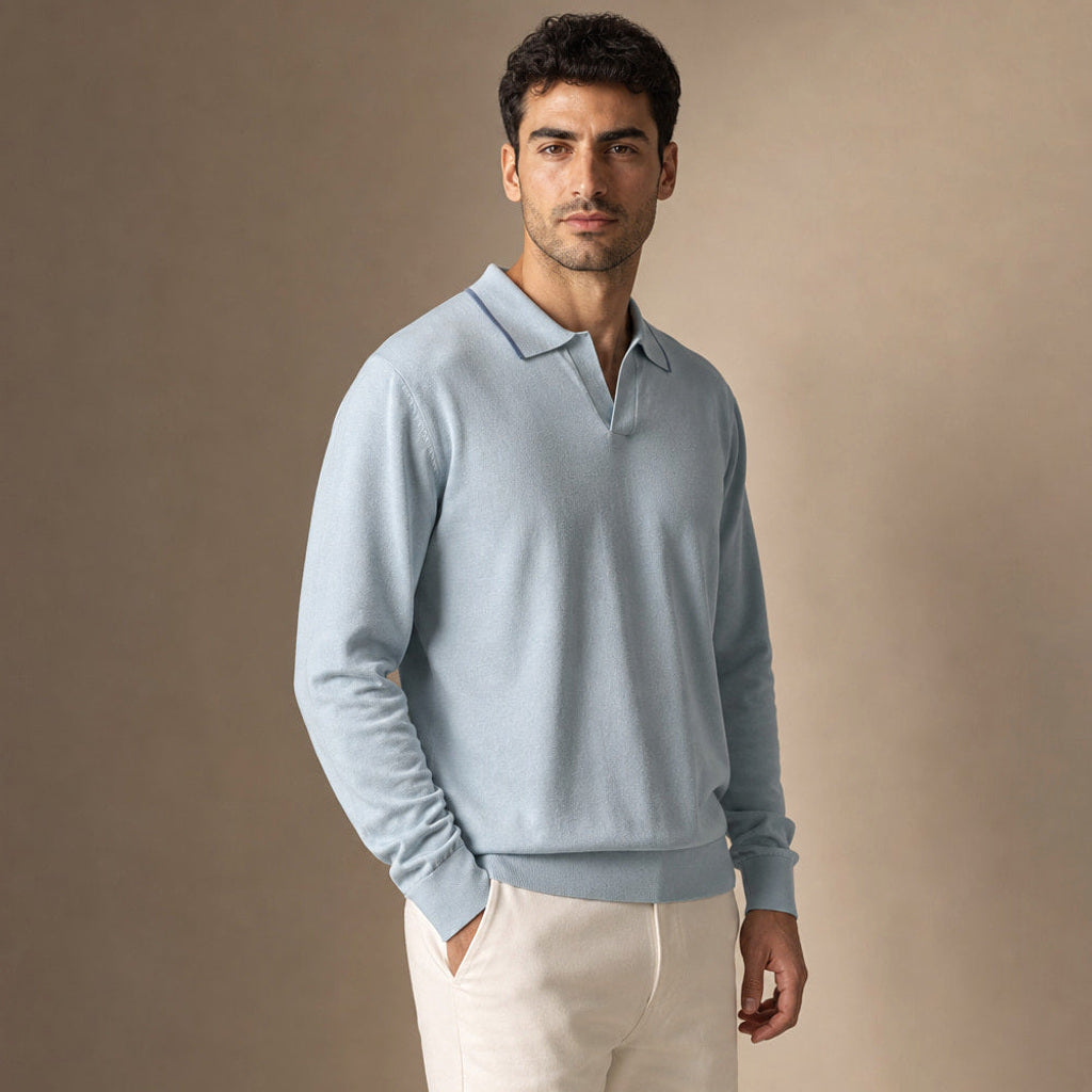 Leonhard | Poloshirt Feinstrick Langarm