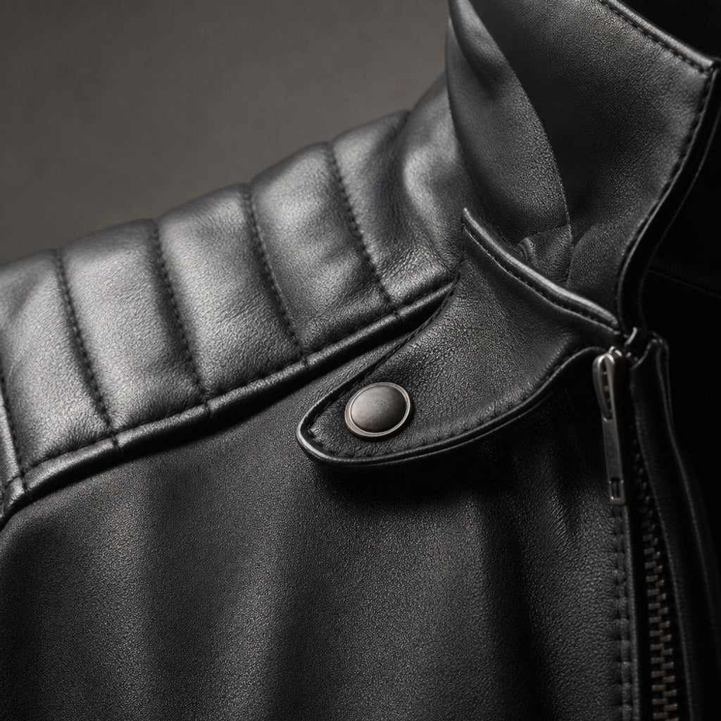 Luder | Lederjacke Bikerschnitt Schwarz