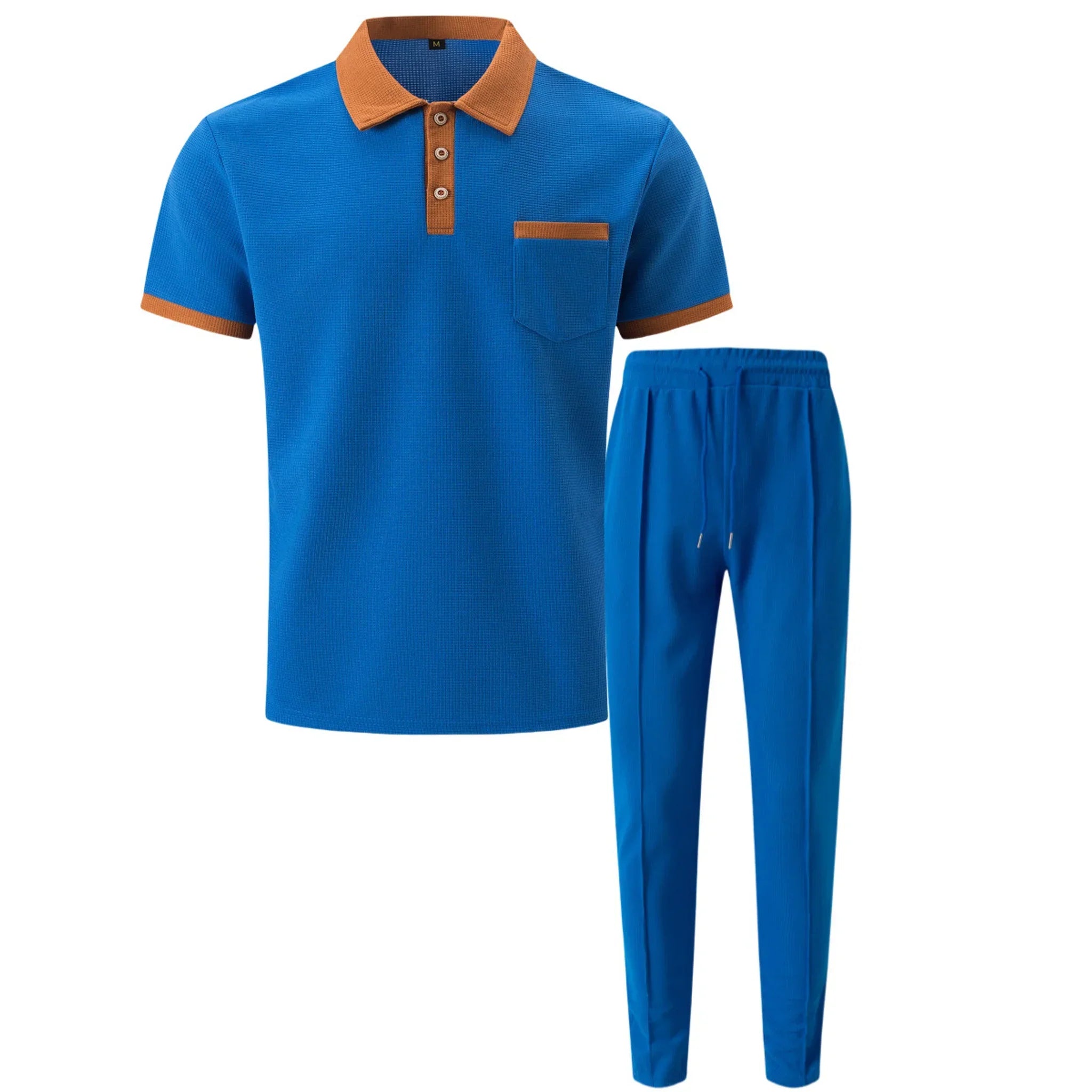 Waffelstrick-Set Poloshirt & Straight-Leg-Hose – Borten