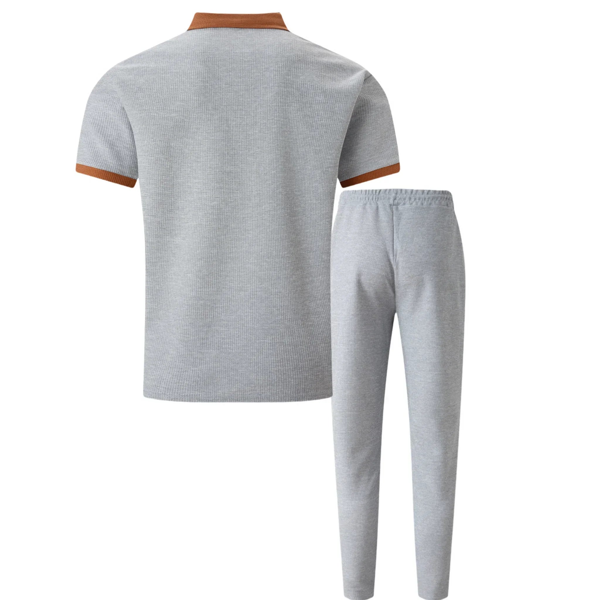 Waffelstrick-Set Poloshirt & Straight-Leg-Hose – Borten