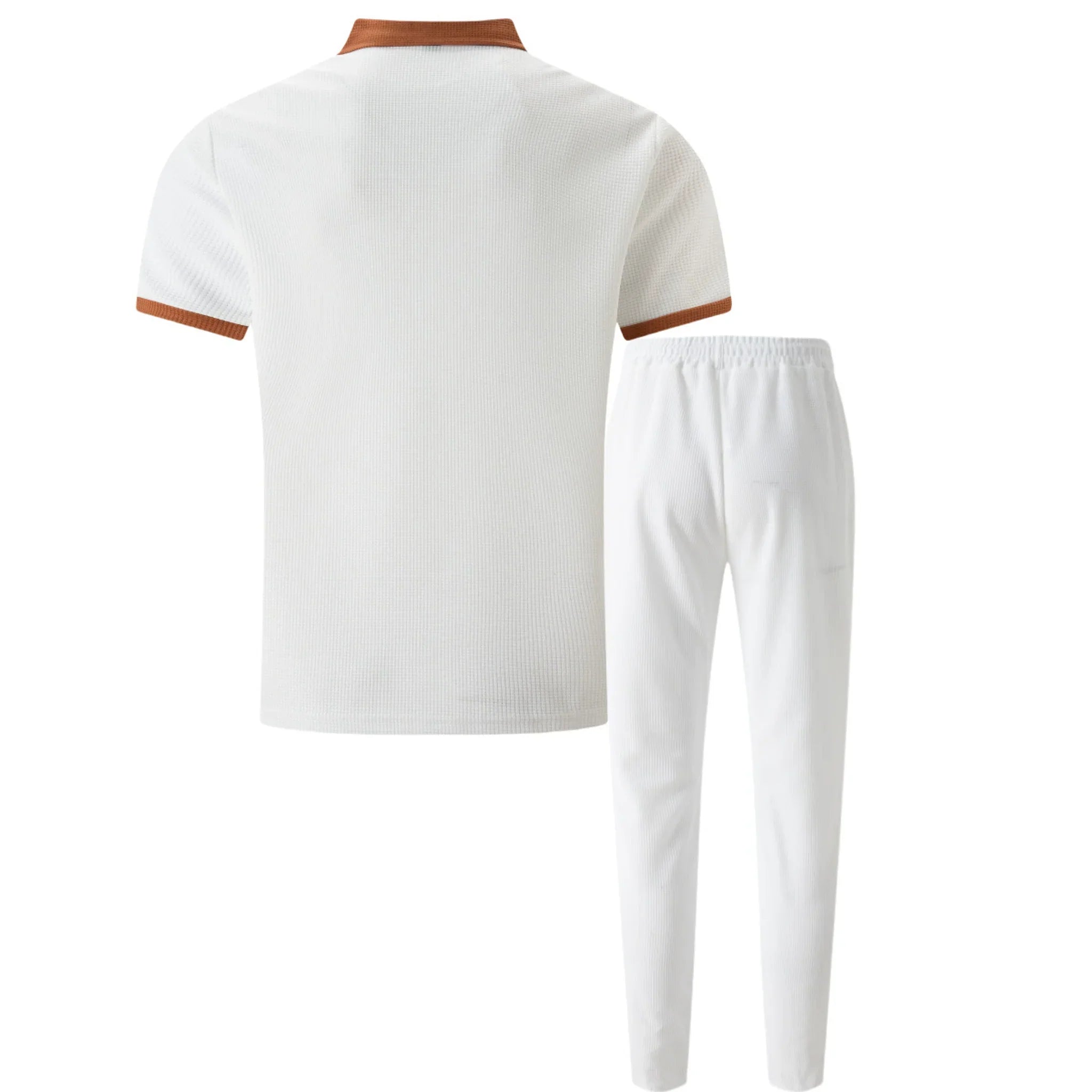 Waffelstrick-Set Poloshirt & Straight-Leg-Hose – Borten