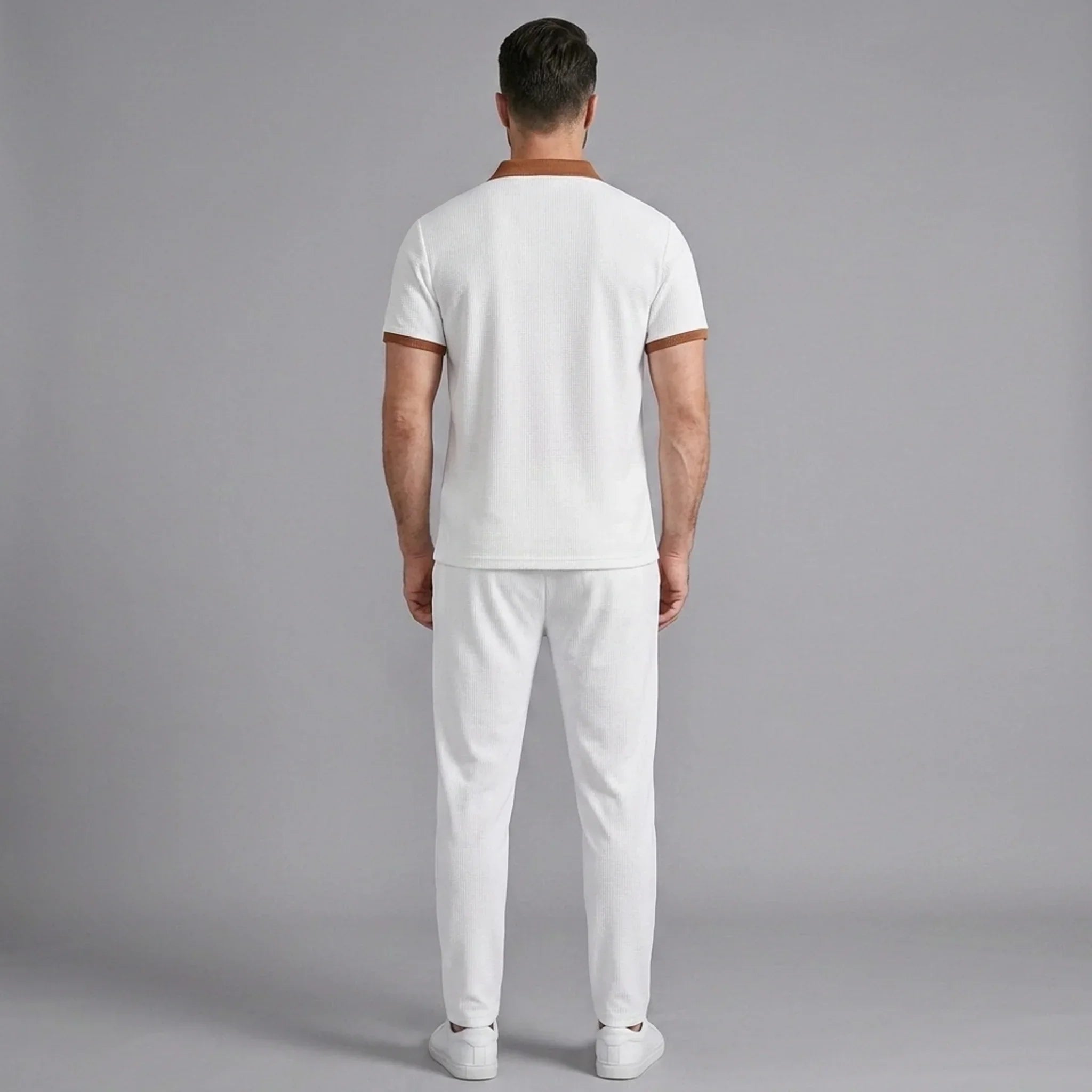 Waffelstrick-Set Poloshirt & Straight-Leg-Hose – Borten