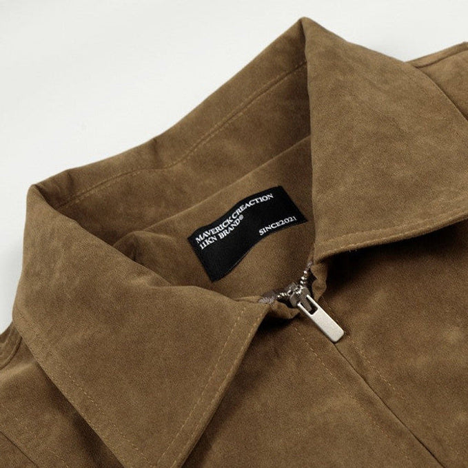 Marius | Fliegerjacke Wildlederoptik Braun