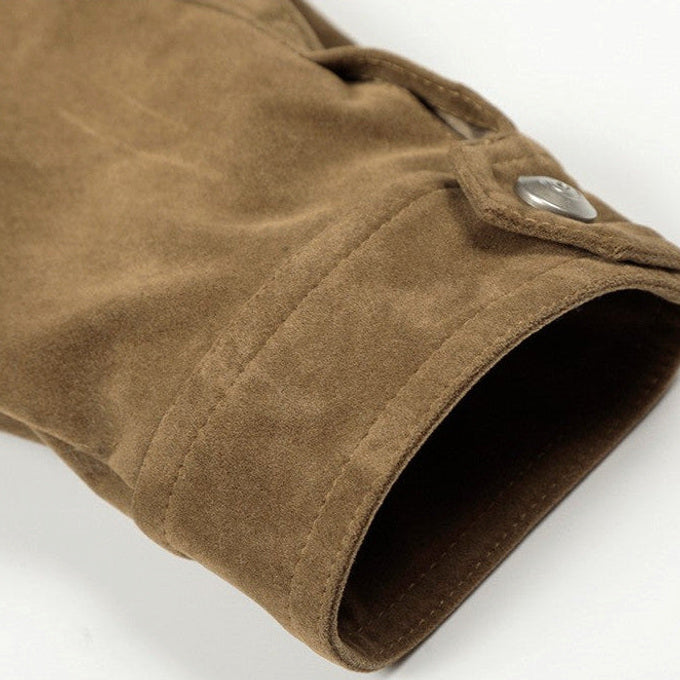 Marius | Fliegerjacke Wildlederoptik Braun