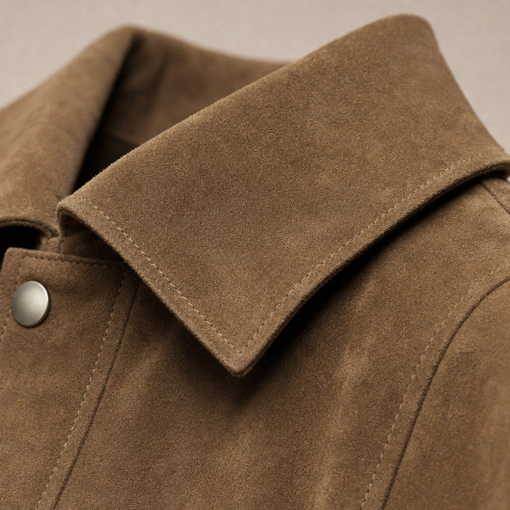 Marius | Fliegerjacke Wildlederoptik Braun
