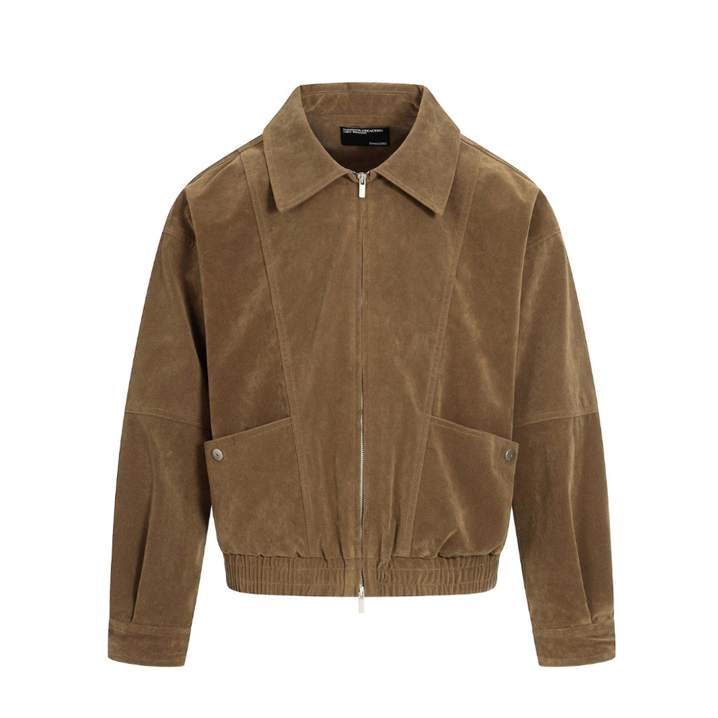 Marius | Fliegerjacke Wildlederoptik Braun