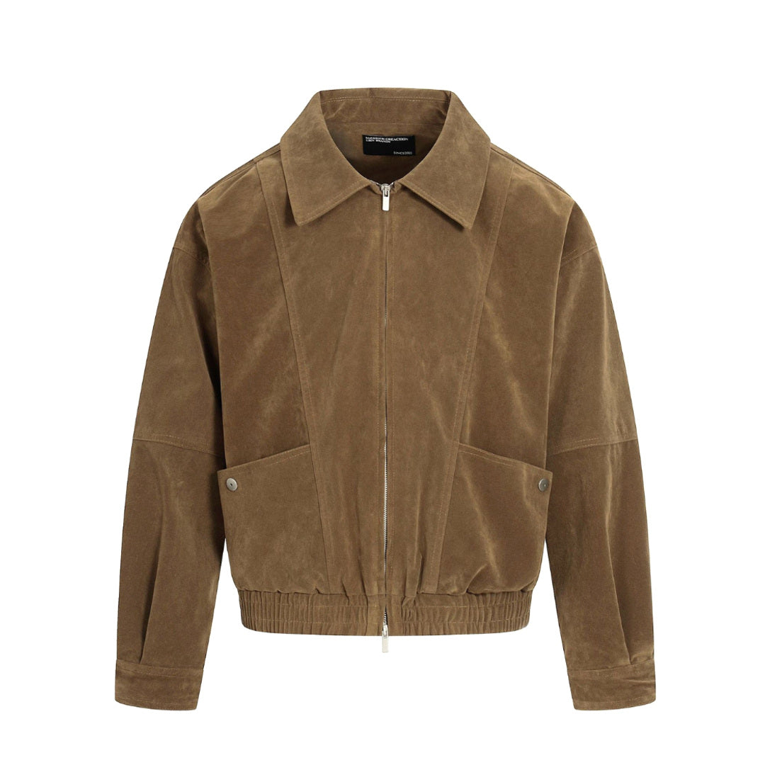 Marius | Fliegerjacke Wildlederoptik Braun