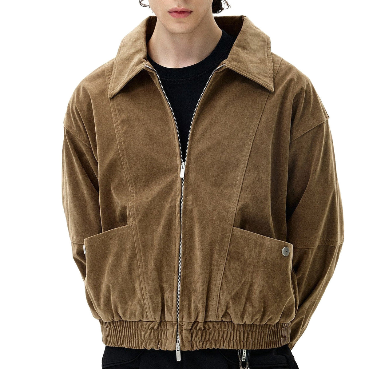 Marius | Fliegerjacke Wildlederoptik Braun
