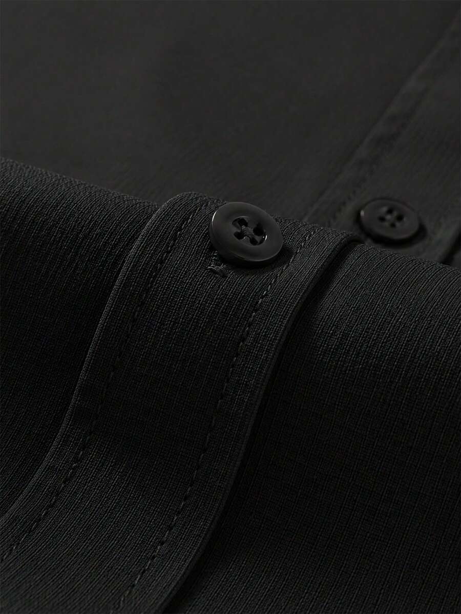 Marvo | Stehkragenhemd Langarm Stretch