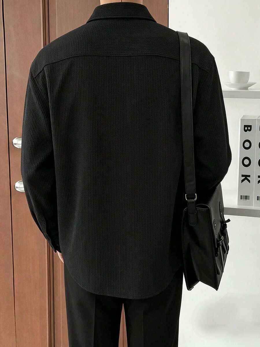 Marvo | Stehkragenhemd Langarm Stretch