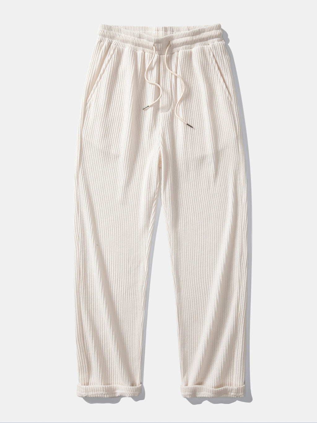 Strick-Polo & Waffel-Hose Set Gestreift – Vaxo