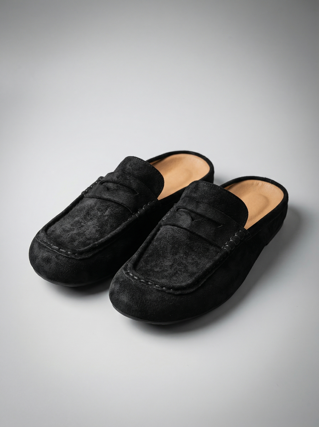 Penny-Loafer Mule Soft-Touch-Gewebe Plateau-Sohle – Monvel