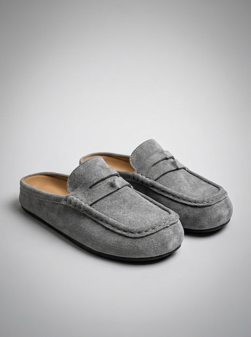 Penny-Loafer Mule Soft-Touch-Gewebe Plateau-Sohle – Monvel