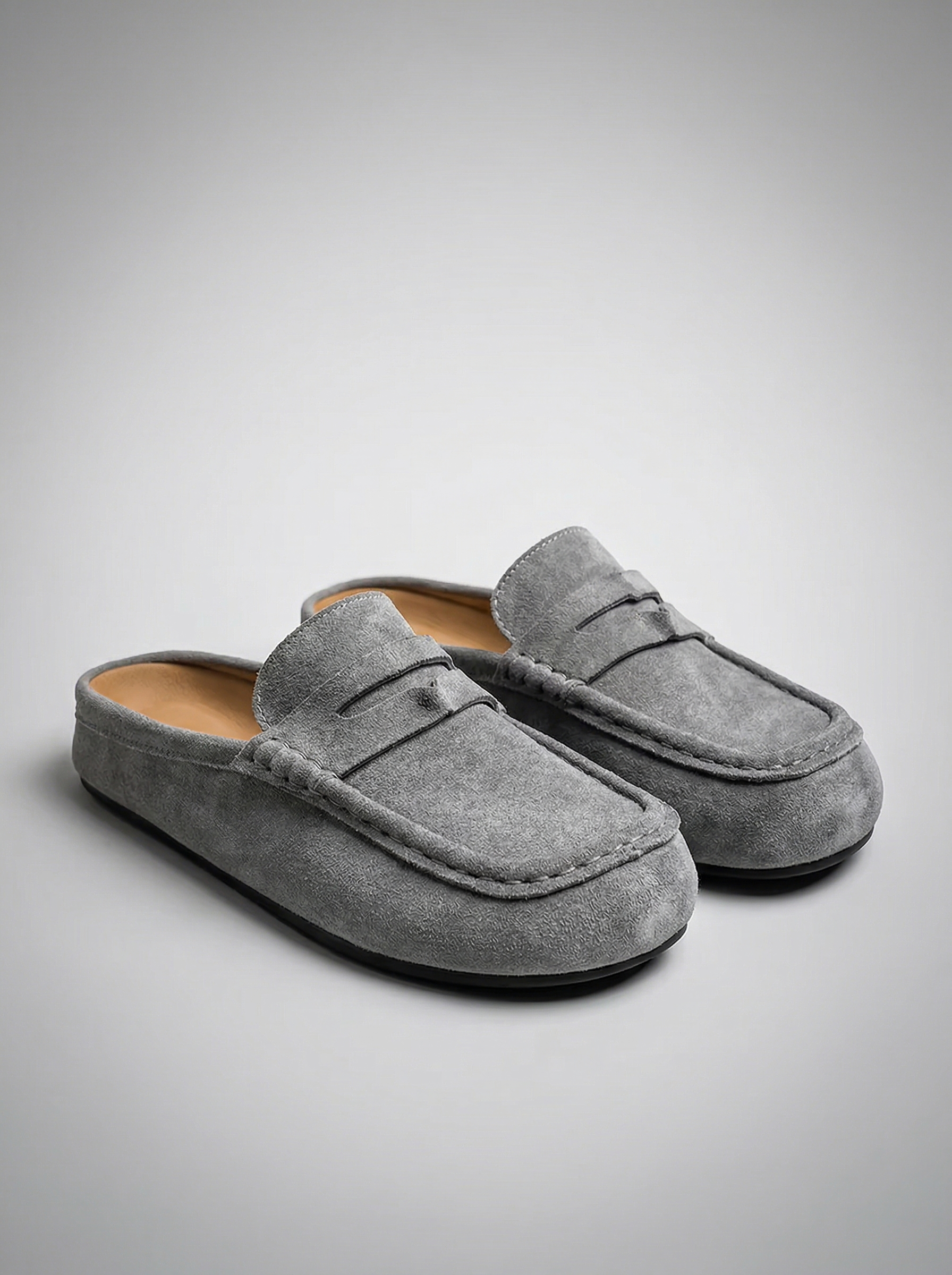 Penny-Loafer Mule Soft-Touch-Gewebe Plateau-Sohle – Monvel