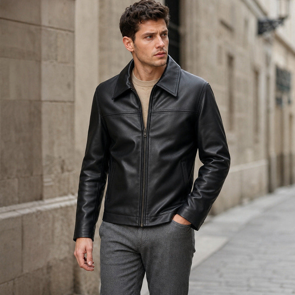 Moritz | Lederjacke Lammleder Schwarz