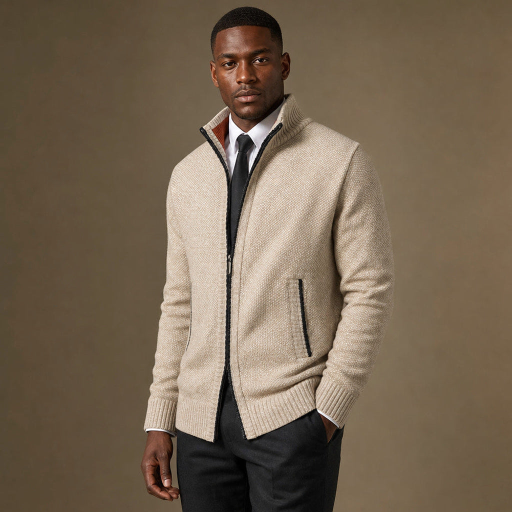 Niko | Strickjacke Zopfmuster Reißverschluss