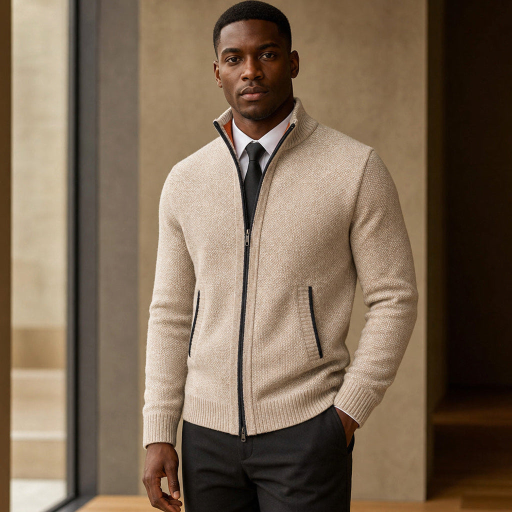 Niko | Strickjacke Zopfmuster Reißverschluss