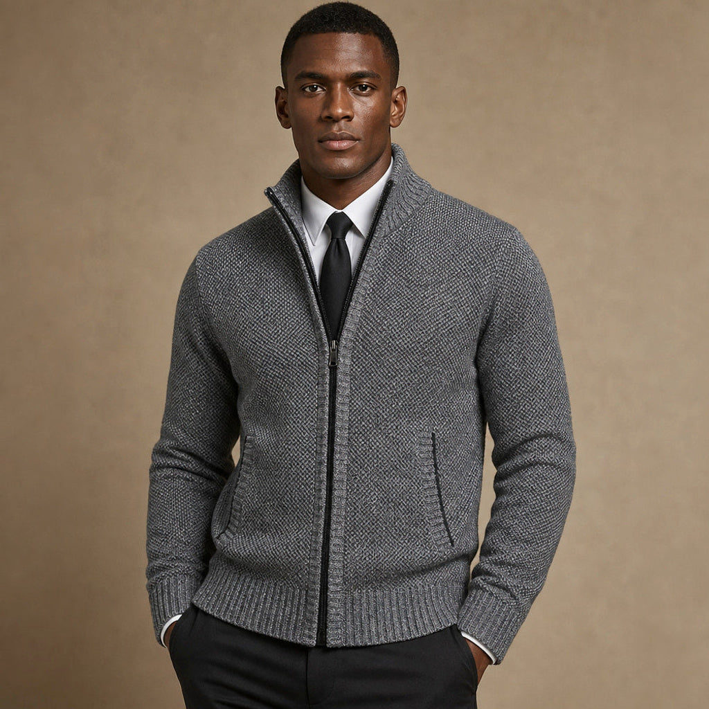 Niko | Strickjacke Zopfmuster Reißverschluss