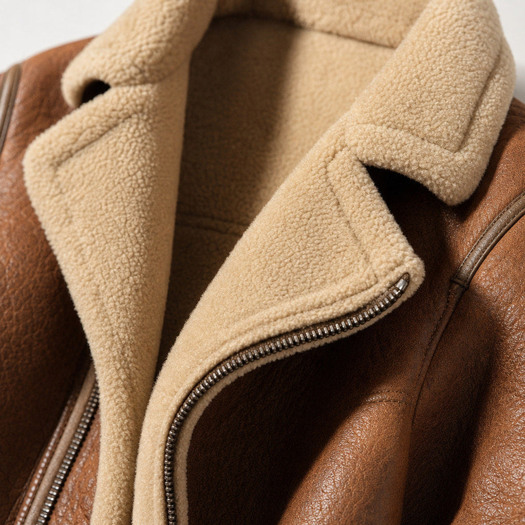 Ordulf | Fliegerjacke Teddyfutter Cognac